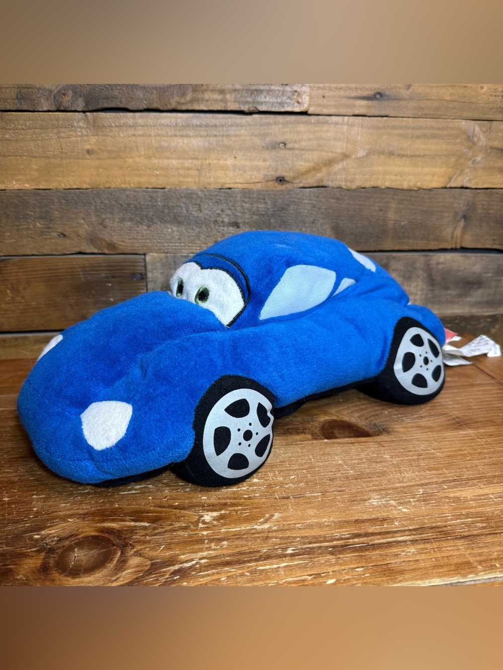 Disney Pixar Cars Sally Porsche 14in Plush Toy Car Pillow w/ Zipper Pocket HTF